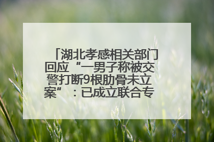 湖北孝感相关部门回应“一男子称被交警打断9根肋骨未立案”：已成立联合专班开展工作