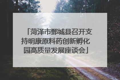 菏泽市鄄城县召开支持明康原料药创新孵化园高质量发展座谈会