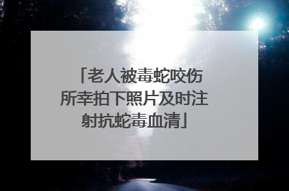 老人被毒蛇咬伤 所幸拍下照片及时注射抗蛇毒血清