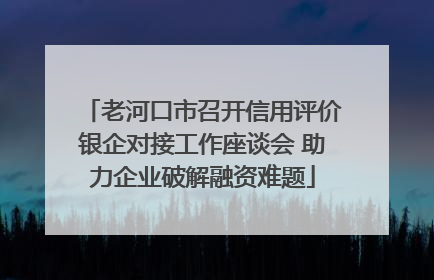 老河口市召开信用评价银企对接工作座谈会 助力企业破解融资难题