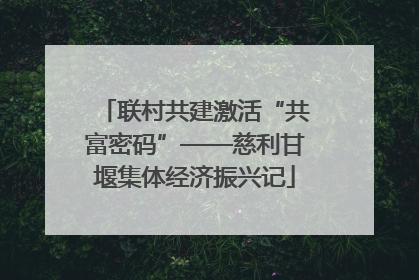 联村共建激活“共富密码”——慈利甘堰集体经济振兴记