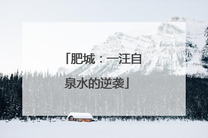 肥城：一汪自泉水的逆袭