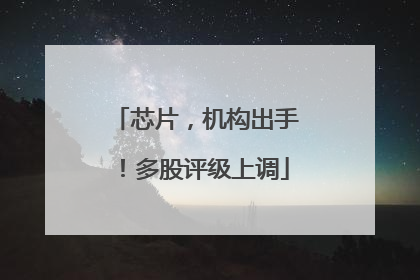 芯片，机构出手！多股评级上调
