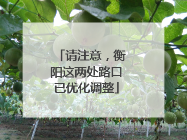 请注意，衡阳这两处路口已优化调整