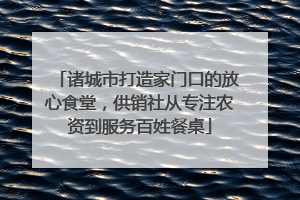 诸城市打造家门口的放心食堂，供销社从专注农资到服务百姓餐桌