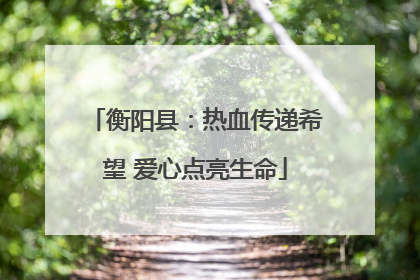 衡阳县：热血传递希望 爱心点亮生命