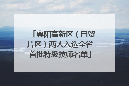 襄阳高新区（自贸片区）两人入选全省首批特级技师名单