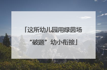 这所幼儿园用绿茵场“破题”幼小衔接