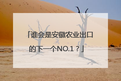 谁会是安徽农业出口的下一个NO.1？