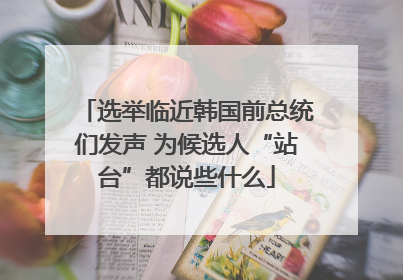 选举临近韩国前总统们发声 为候选人“站台”都说些什么