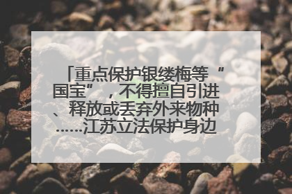 重点保护银缕梅等“国宝”，不得擅自引进、释放或丢弃外来物种……江苏立法保护身边的生物“朋友圈”
