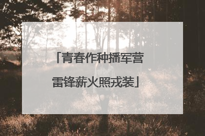 青春作种播军营 雷锋薪火照戎装