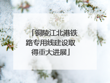 铜陵江北港铁路专用线建设取得重大进展