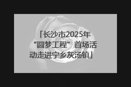 长沙市2025年“圆梦工程”首场活动走进宁乡灰汤镇