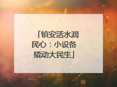 镇安活水润民心：小设备撬动大民生