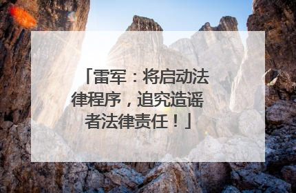 雷军：将启动法律程序，追究造谣者法律责任！