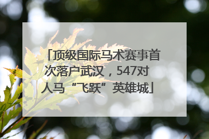 顶级国际马术赛事首次落户武汉，547对人马“飞跃”英雄城