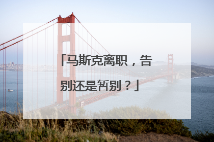 马斯克离职，告别还是暂别？