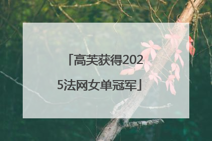 高芙获得2025法网女单冠军