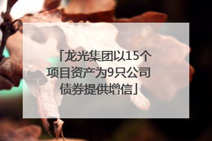 龙光集团以15个项目资产为9只公司债券提供增信