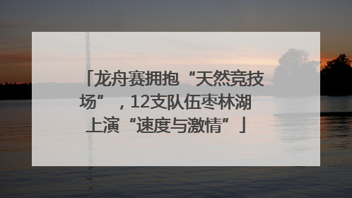 龙舟赛拥抱“天然竞技场”，12支队伍枣林湖上演“速度与激情”