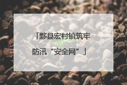 黟县宏村镇筑牢防汛“安全网”