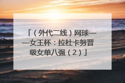 （外代二线）网球——女王杯：拉杜卡努晋级女单八强（2）