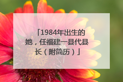 1984年出生的她，任福建一县代县长（附简历）