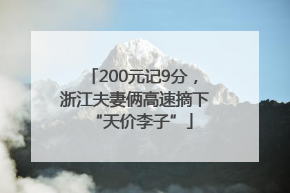 200元记9分，浙江夫妻俩高速摘下“天价李子”