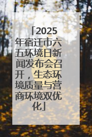 2025年宿迁市六五环境日新闻发布会召开，生态环境质量与营商环境双优化
