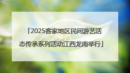 2025客家地区民间游艺活态传承系列活动江西龙南举行