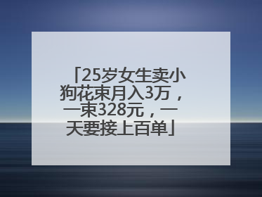 25岁女生卖小狗花束月入3万，一束328元，一天要接上百单