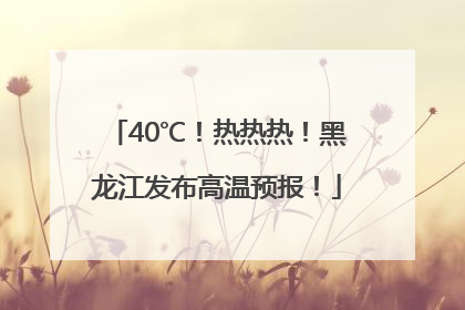 40℃！热热热！黑龙江发布高温预报！