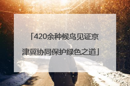 420余种候鸟见证京津冀协同保护绿色之道