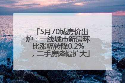5月70城房价出炉：一线城市新房环比涨幅转降0.2%，二手房降幅扩大