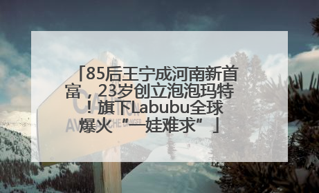 85后王宁成河南新首富，23岁创立泡泡玛特！旗下Labubu全球爆火“一娃难求”