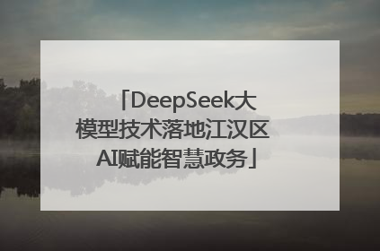 DeepSeek大模型技术落地江汉区 AI赋能智慧政务